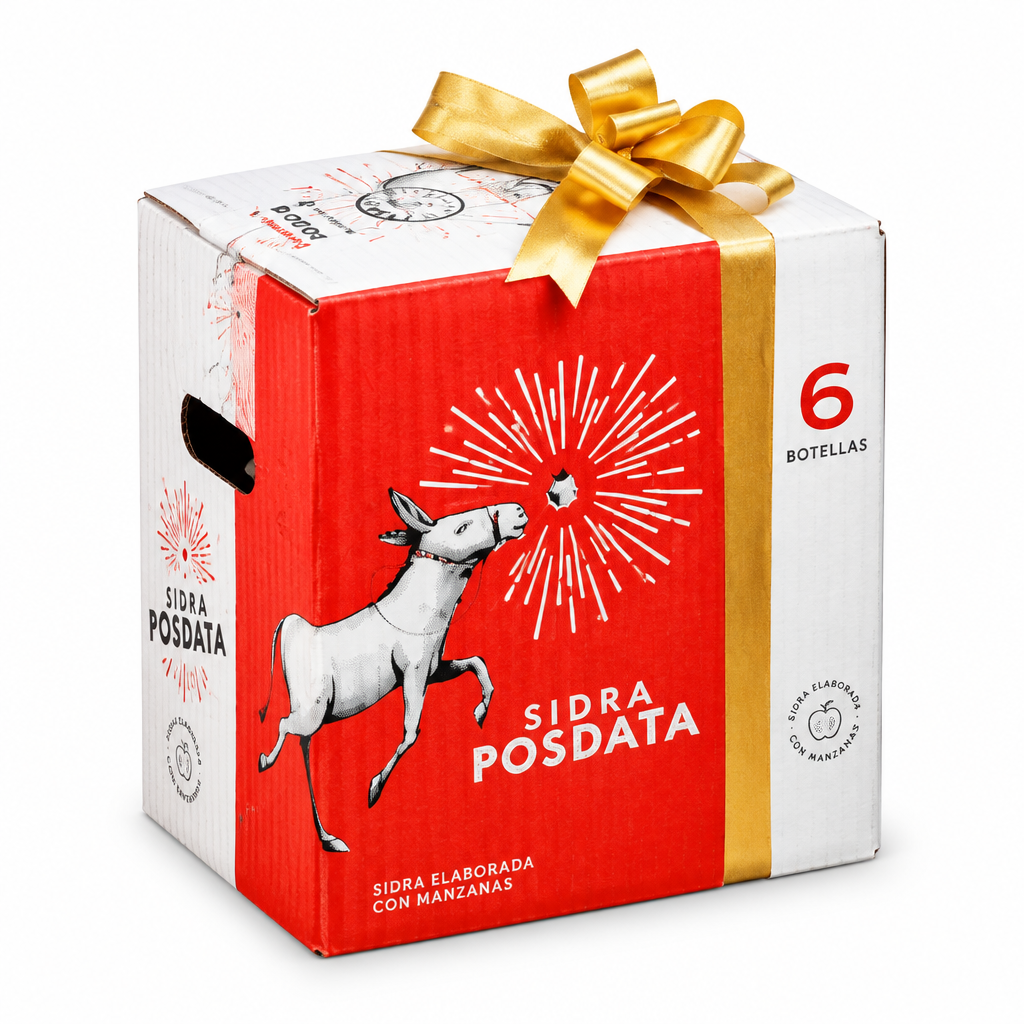 Pack de 6 de Posdata Sidra Roja sobre fondo blanco.